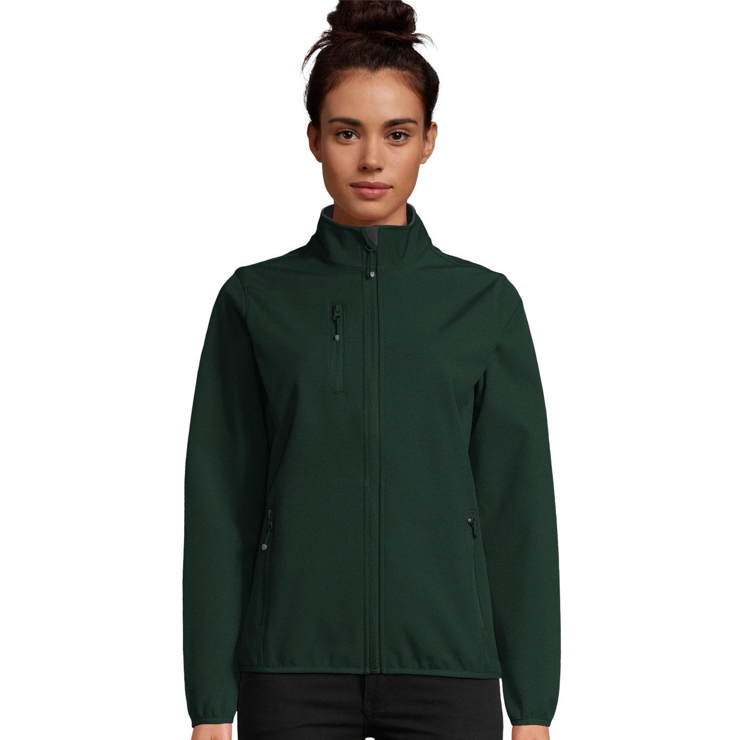Softshell-Reissverschlussjacke_f_r_Damen_aus_recyceltem_Polyester_dunkelgrün_Bild_Printfeld