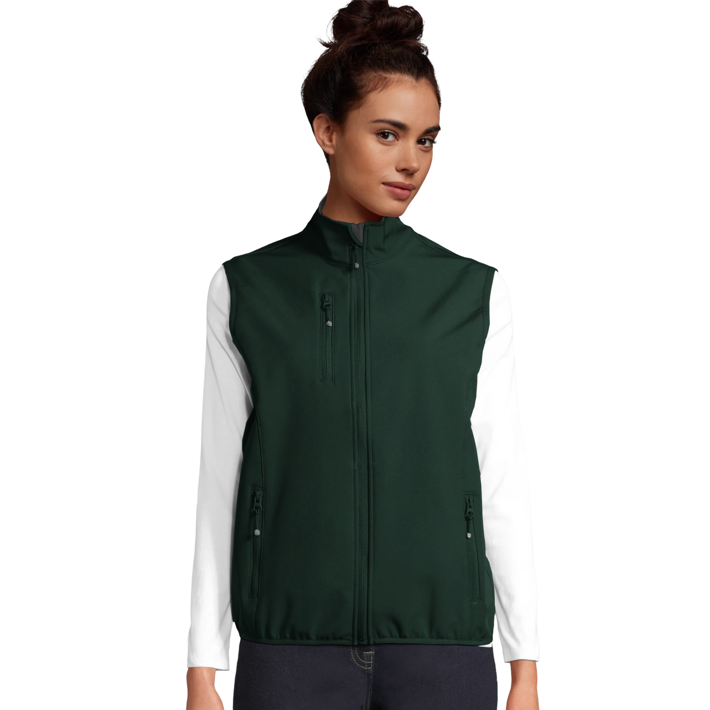 Softshell-Themoweste für Damen aus recyceltem Polyester_dunkelgrün_Bild_Printfeld