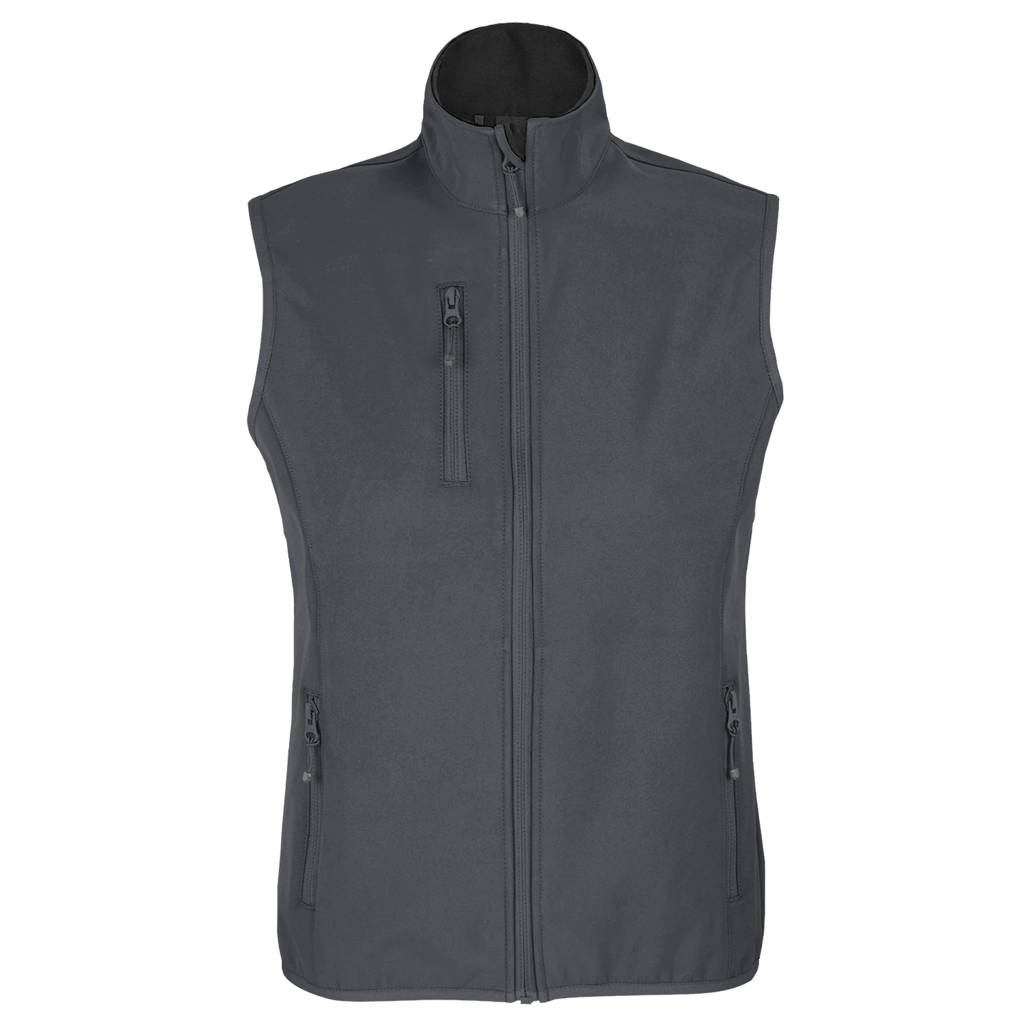 Softshell-Themoweste für Damen aus recyceltem Polyester_dunkelgrau_Bild_Frontal_Printfeld
