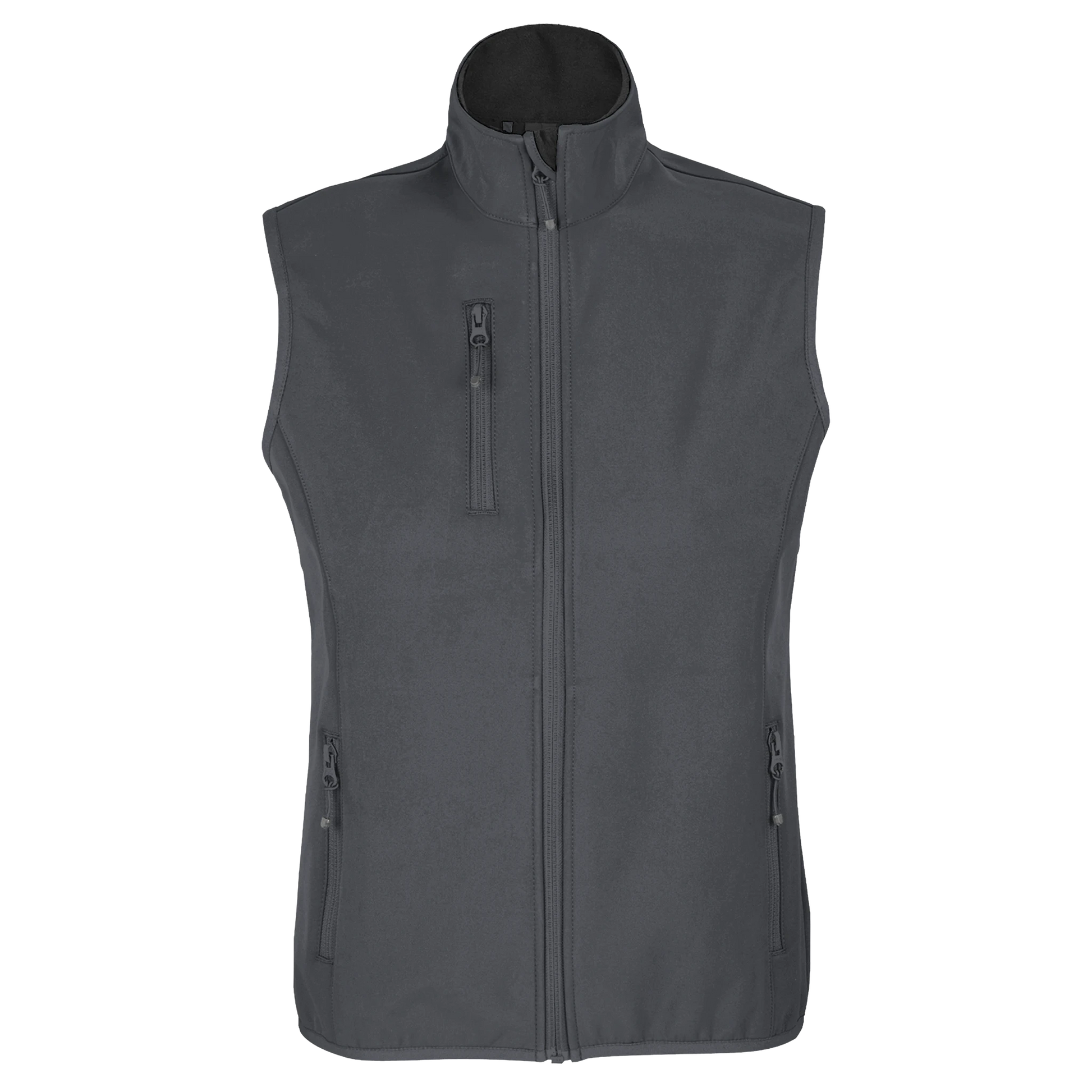 Softshell-Themoweste für Damen aus recyceltem Polyester_dunkelgrau_Bild_Frontal_Printfeld