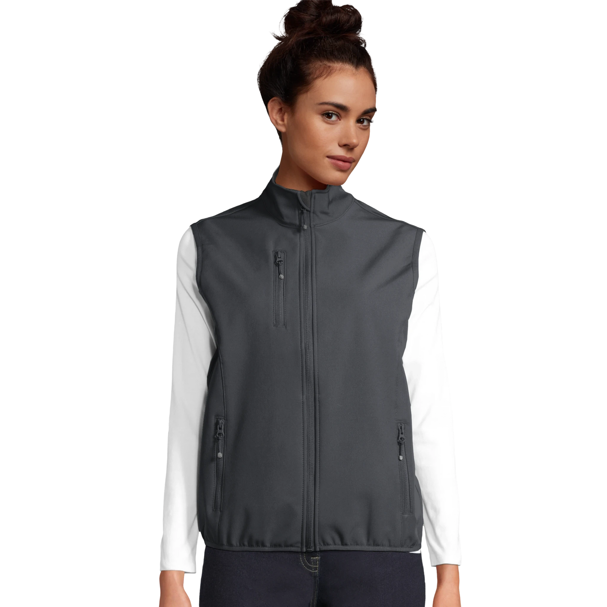 Softshell-Themoweste für Damen aus recyceltem Polyester_dunkelgrau_Bild_Printfeld