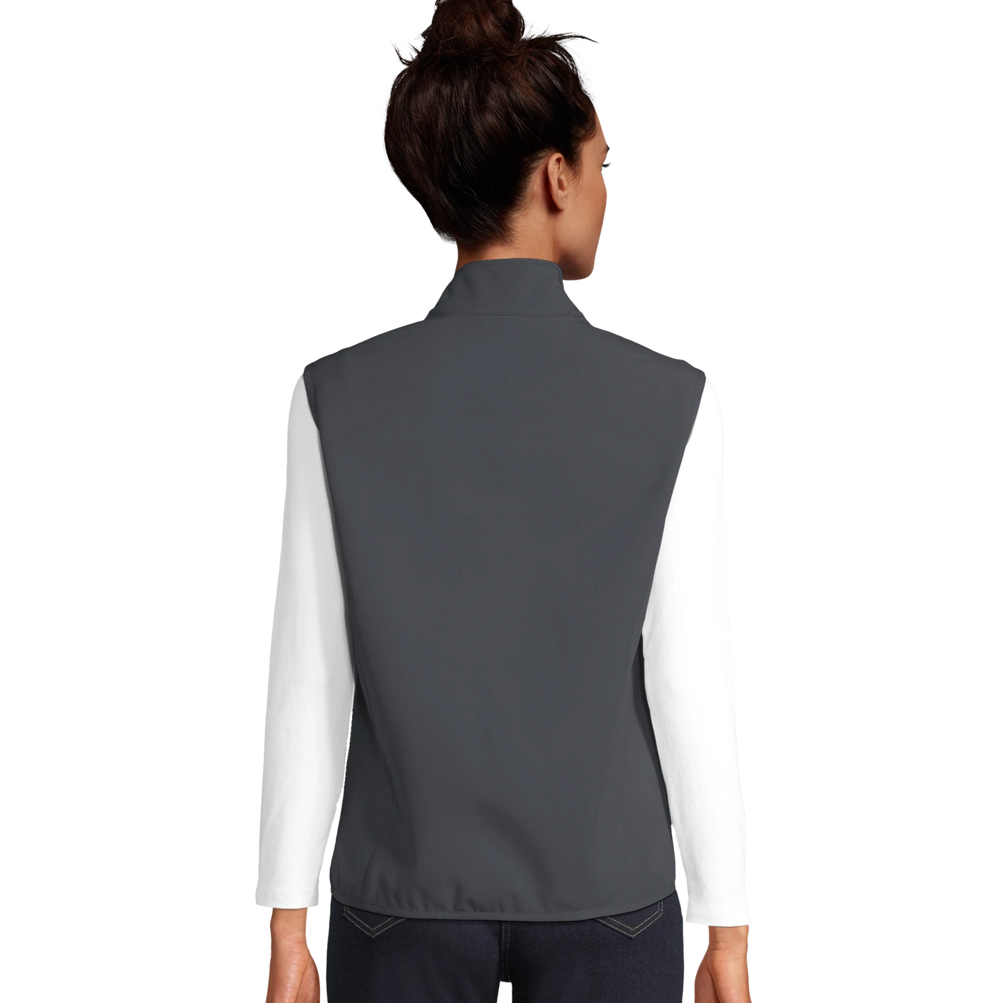 Softshell-Themoweste für Damen aus recyceltem Polyester_dunkelgrau_Bild_Ruecken_Printfeld