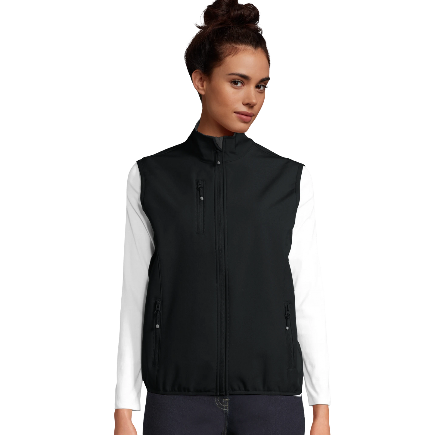 Softshell-Themoweste für Damen aus recyceltem Polyester_schwarz_Bild_Printfeld