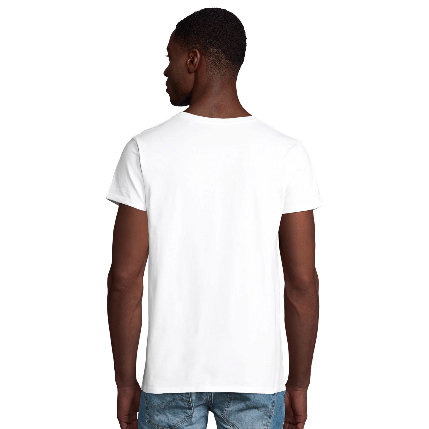 T-Shirt für Herren mit enganliegender Passform aus Biobaumwolle Tiitelbild Ruecken