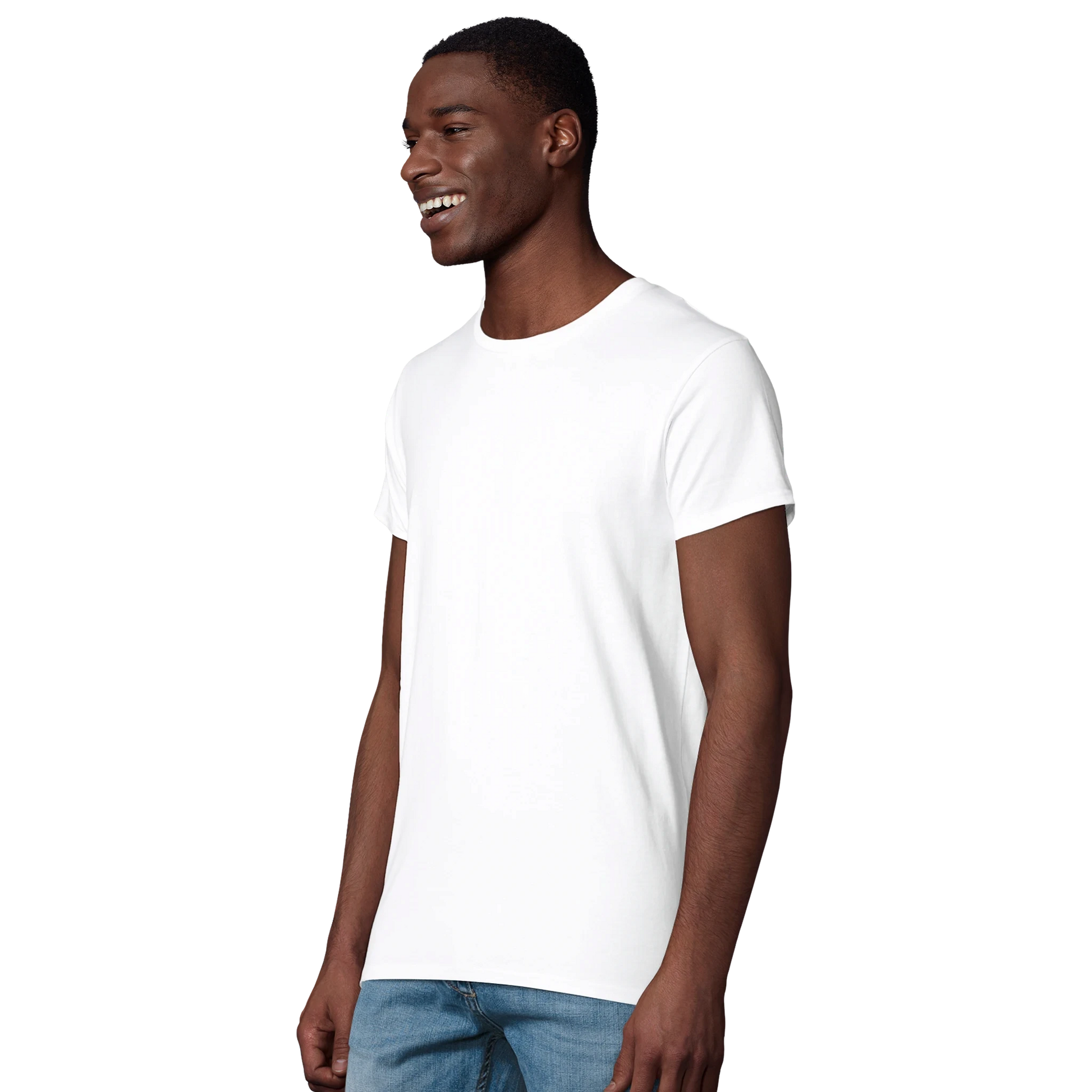 T-Shirt für Herren mit enganliegender Passform aus Biobaumwolle Tiitelbild Seitlich