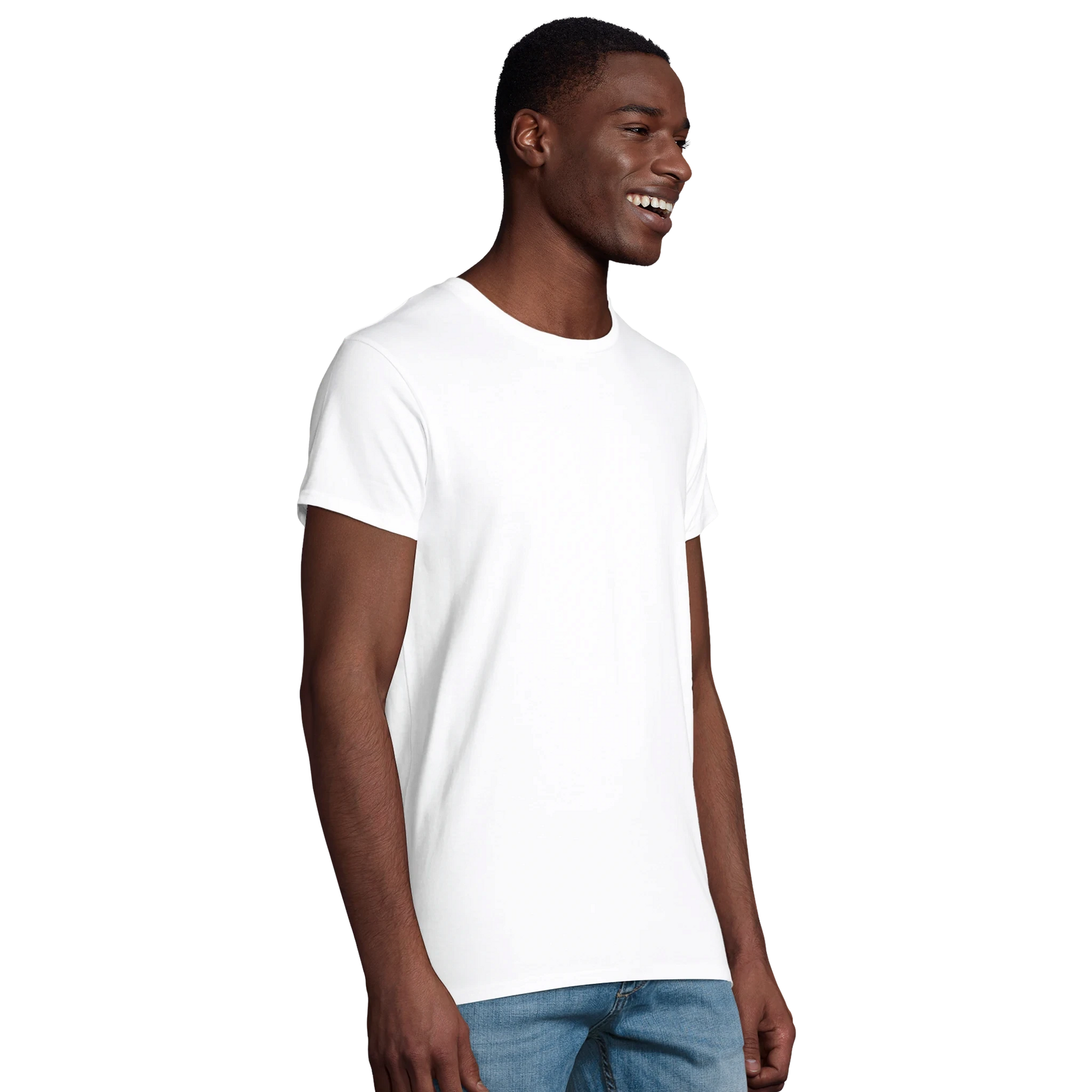 T-Shirt für Herren mit enganliegender Passform aus Biobaumwolle Tiitelbild Seitlich 2