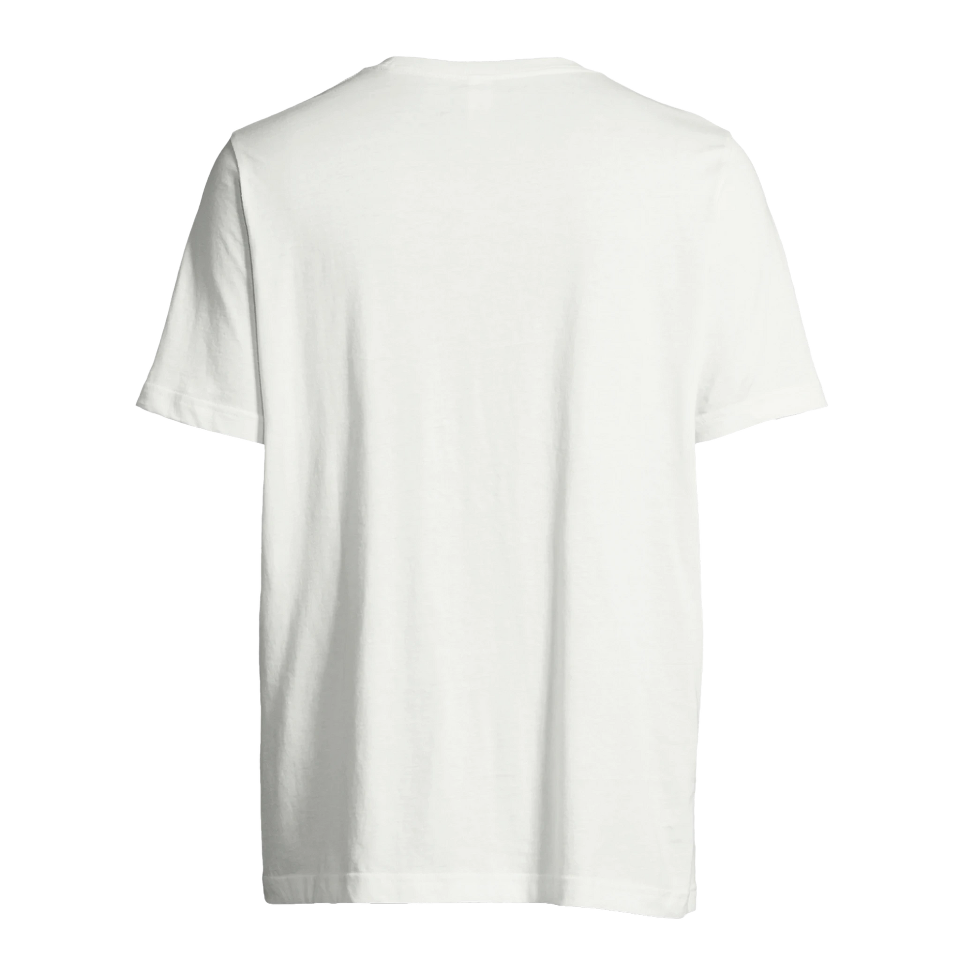 Unisex T-Shirt mit bequemer Passform weiss rueckenansicht