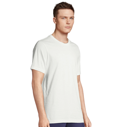Unisex T-Shirt mit bequemer Passform weiss seitlich