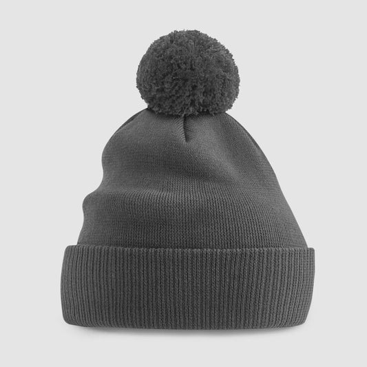 Nachhaltige Bommel-Beanie aus Bio-Baumwolle bestickbar